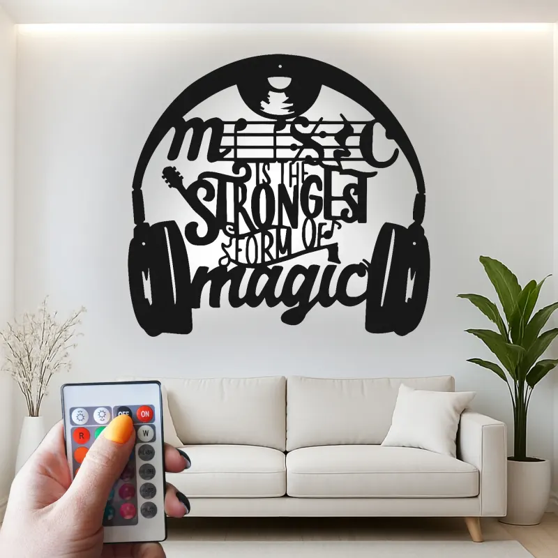 Cartel de metal LED con cita musical, regalo para amantes de la música, decoración para dormitorio o estudio