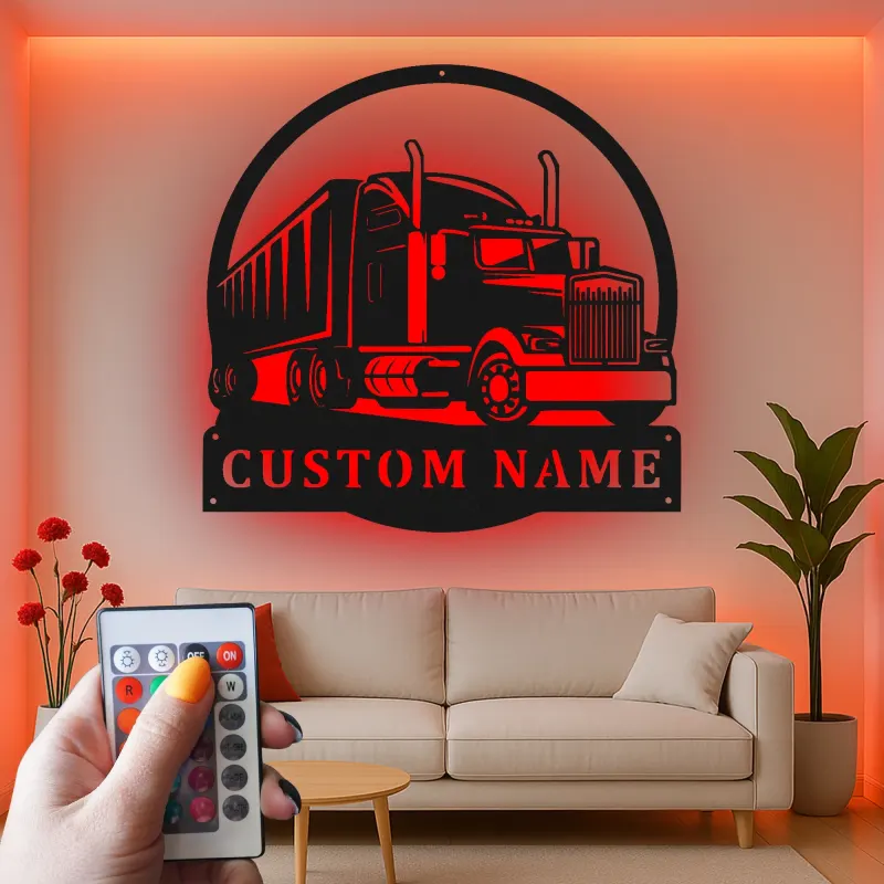 Insegna in metallo LED personalizzata per camion semi, regalo per camionisti, decorazione per garage o man cave 17