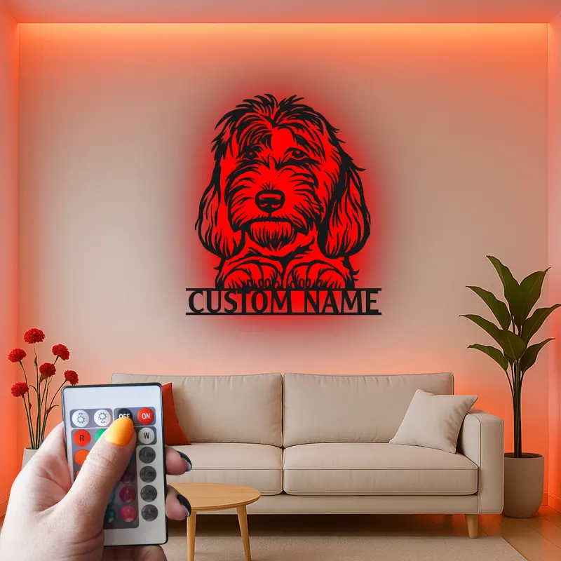 Cartel de metal LED personalizado para perros, regalo para amantes de los perros, decoración de salón o habitación de mascotas