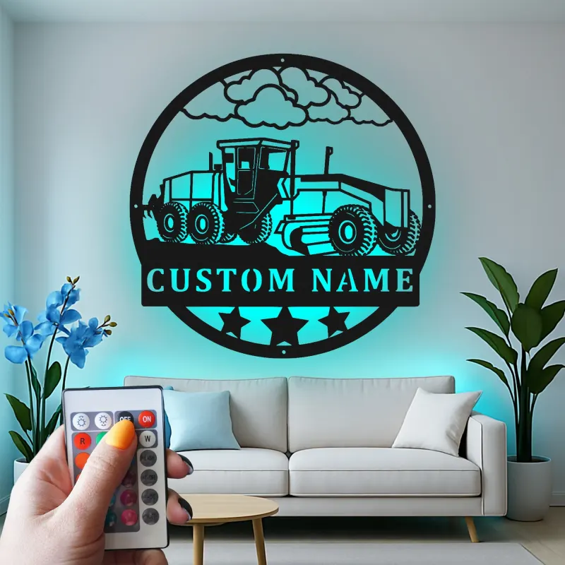 Cartel de metal LED de tractor personalizado Regalo para agricultores Decoración de granja para entusiastas de tractores