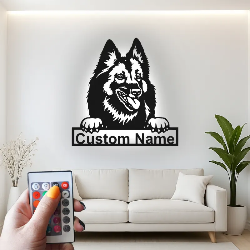 Cartel LED de perro personalizado | Arte mural de nombre de mascota personalizado | Decoración iluminada de entrada | Regalo único para amantes de los perros