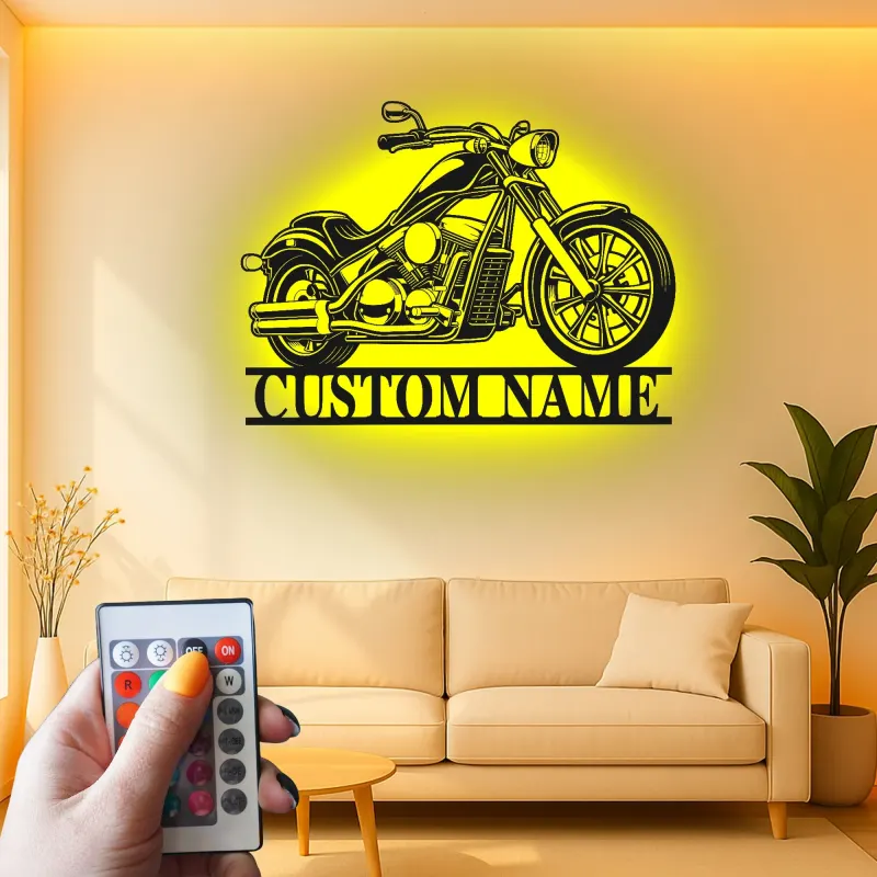 Insegna in metallo LED personalizzata per motociclisti, regalo per appassionati, decorazione per garage o man cave
