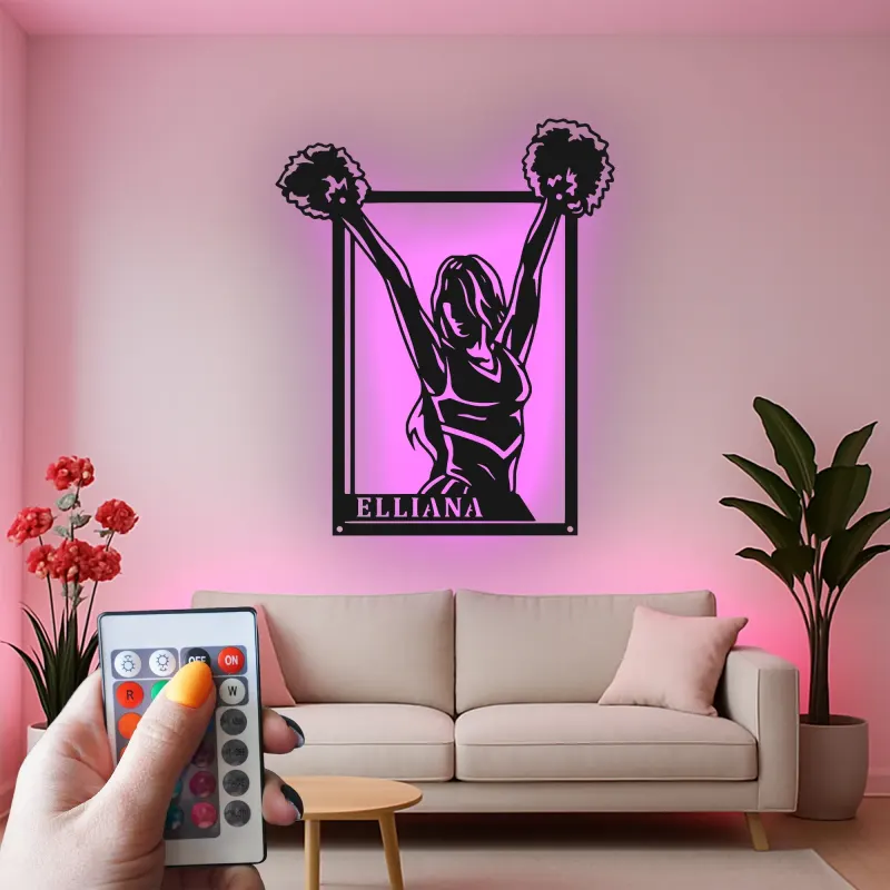 Cartel de metal LED personalizado para animadoras, regalo de animación para su habitación de adolescente o decoración de sala de animación