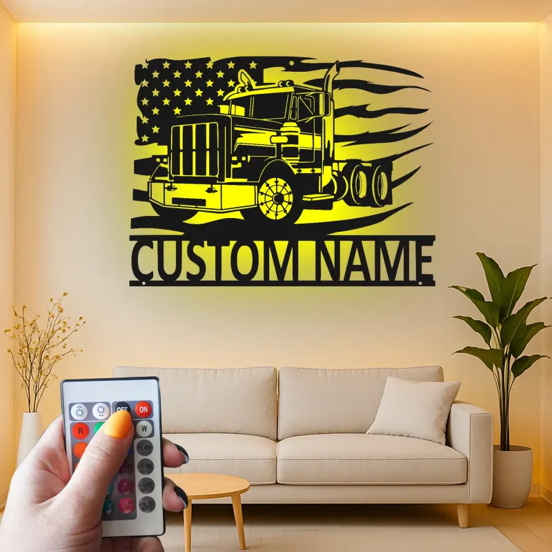 Insegna in metallo LED personalizzata per camion semi, regalo per camionisti, decorazione per garage o man cave 14