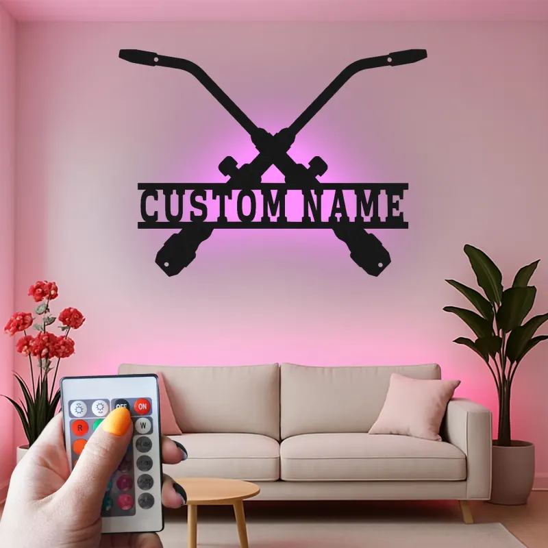 Insegna in metallo LED per manubri di moto personalizzata regalo per lui decorazione per garage o man cave