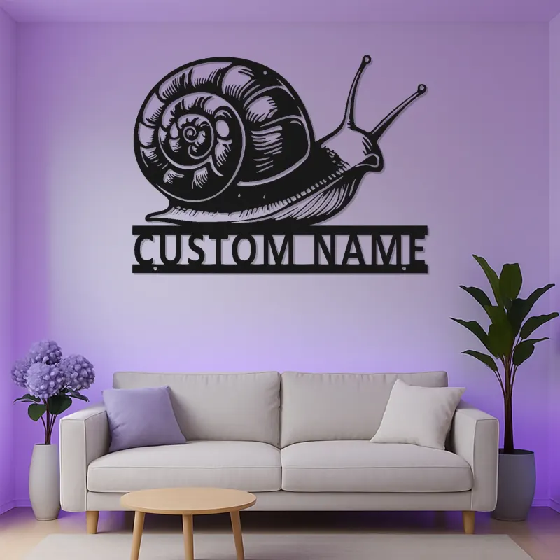 Custom Snail LED Metal Sign | Personalized Gardener Gift | Realistic Patio Wall Art | Outdoor Nature Decor
