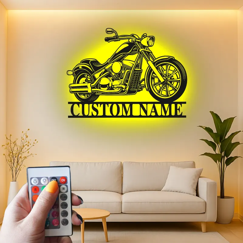 Insegna in metallo LED personalizzata per motociclisti, regalo per appassionati, decorazione per garage o man cave