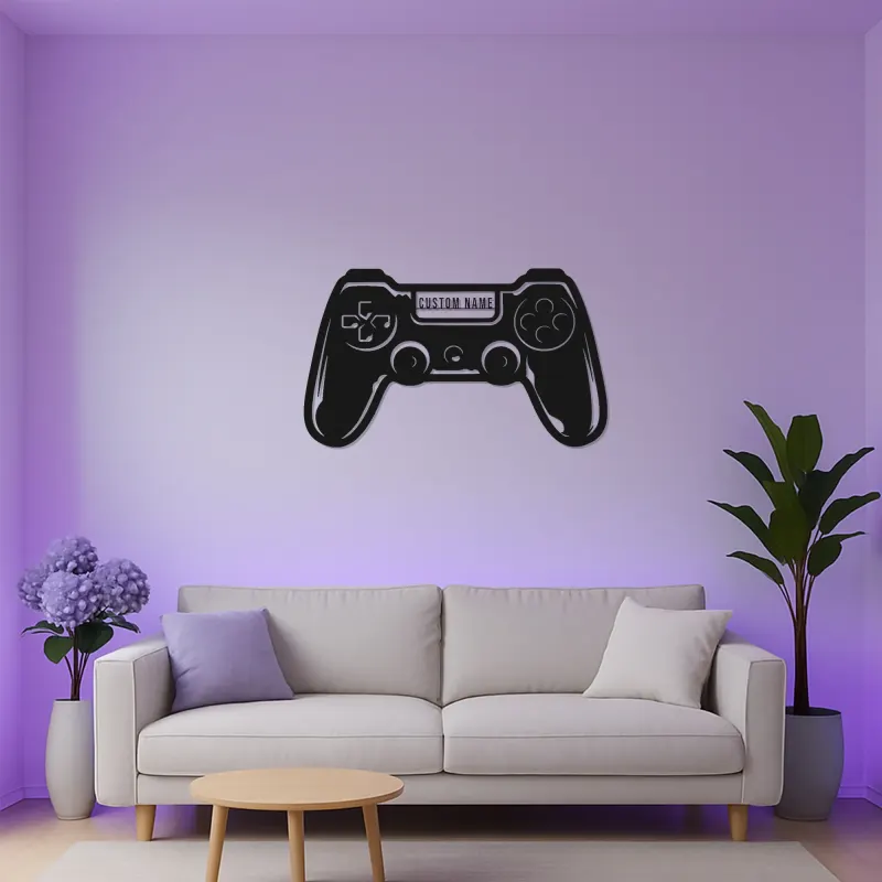Gamer-Tag LED-Schild | Individuelle Controller Metall-Wandkunst | Personalisierte Gaming-Raum-Dekoration | Teen Geschenk