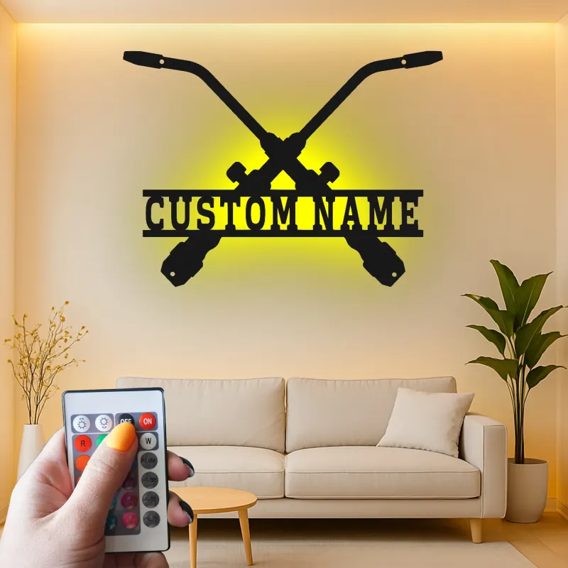 Insegna in metallo LED per manubri di moto personalizzata regalo per lui decorazione per garage o man cave