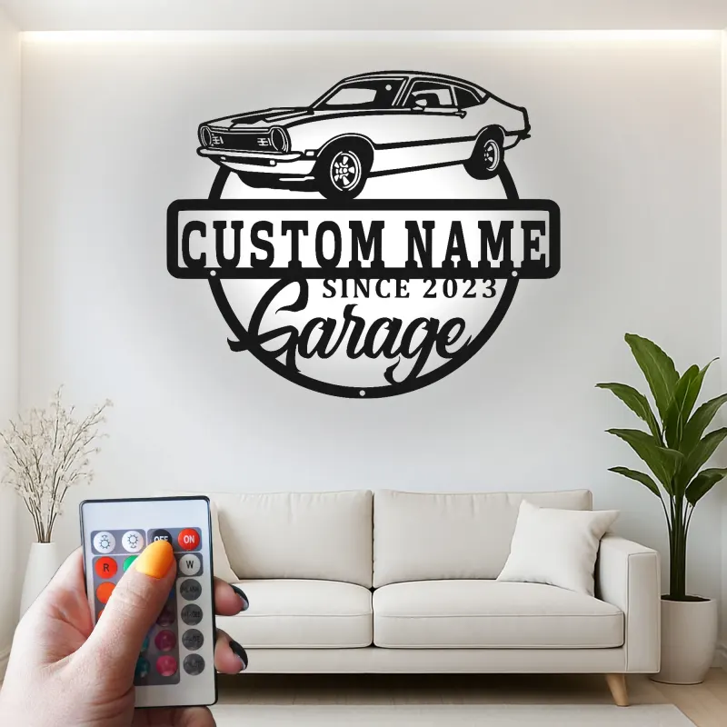 Insegna in metallo LED personalizzata per auto classiche regalo per appassionati di auto decorazione per garage