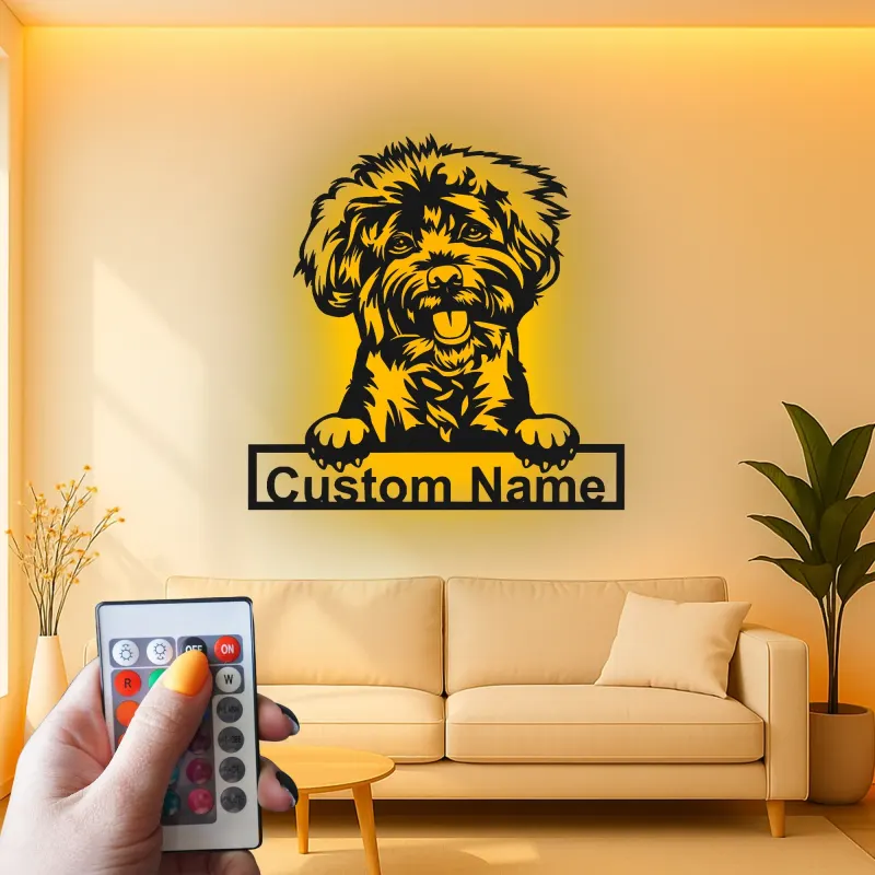 Custom Shih Tzu Led Light Metal Wall Art Personalized Dog Lover Gift Living Room Pet Decor 3