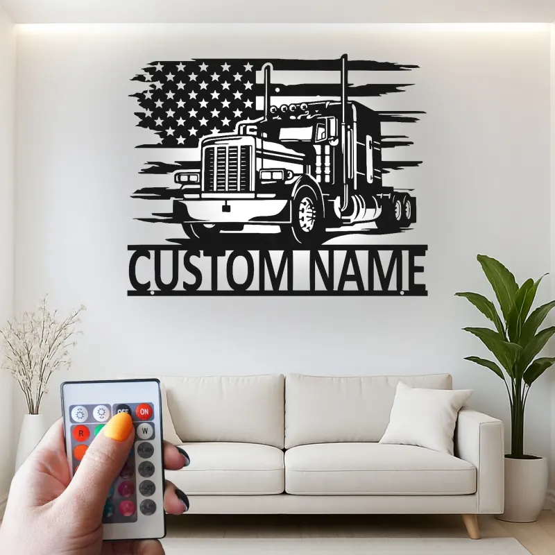 Insegna in metallo LED personalizzata per camion semi, regalo per camionisti, decorazione per garage o man cave 9
