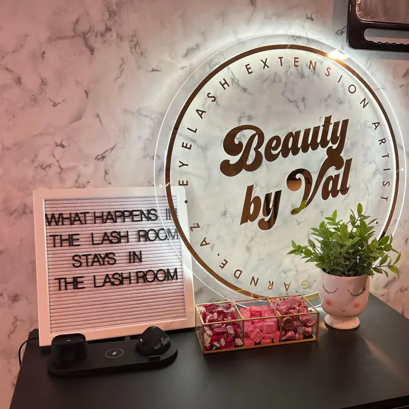 Custom Backlit Business Sign | Acrylic & Metal | Modern Salon, Office, Studio Decor | Personalized 3D Illuminated Logo