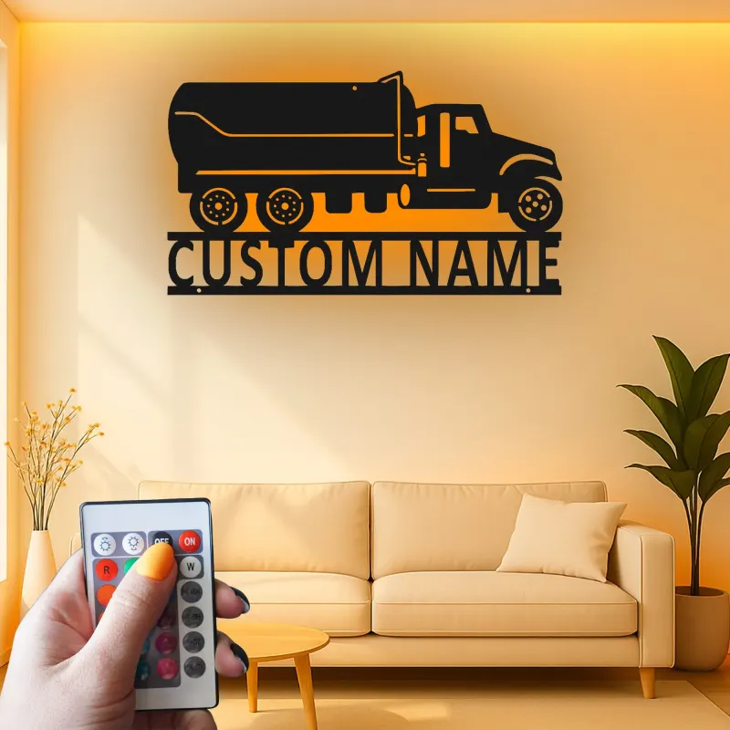 Personalisierte LED-Metall-Wandkunst mit Muldenkipper – Geschenk für Lkw-Fans, Garage oder Männerhöhle 10