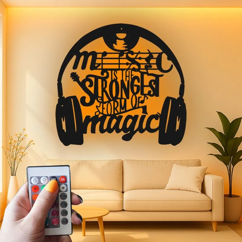 Cartel de metal LED con cita musical, regalo para amantes de la música, decoración para dormitorio o estudio
