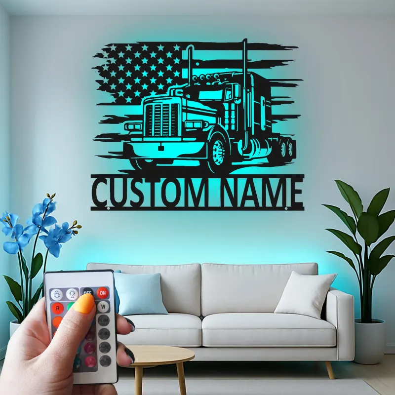 Insegna in metallo LED personalizzata per camion semi, regalo per camionisti, decorazione per garage o man cave 9