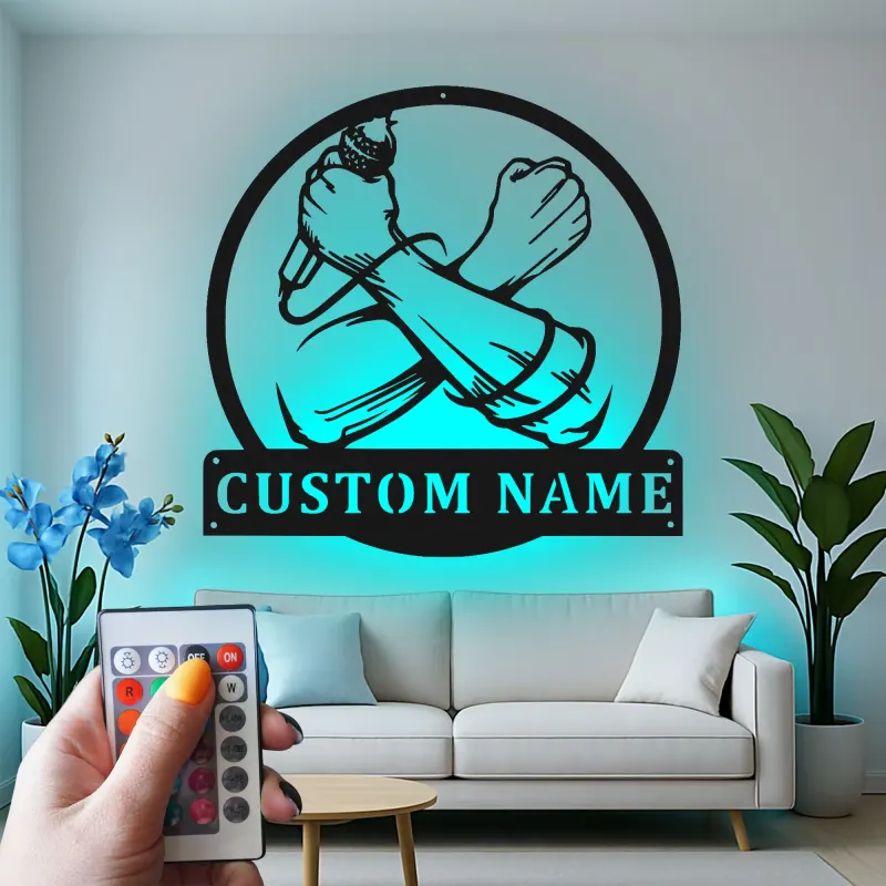 Cartel LED de micrófono personalizado | Decoración de estudio de grabación personalizada | Arte mural de músico y regalo para cantantes