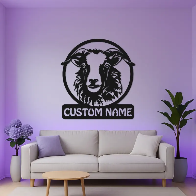 Custom Sheep Metal Sign | LED Farmhouse Wall Art for Barn & Ranch | Personalized Country Home Decor