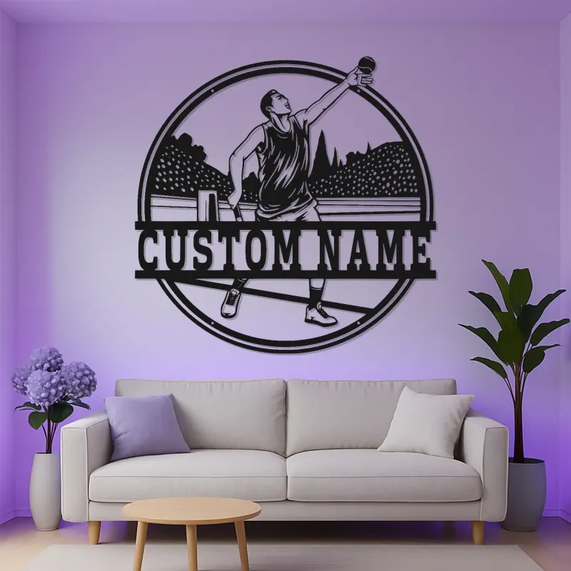 Custom Tennis Player LED Metal Wall Art | Personalized Name Sign | Athlete Bedroom Decor | Premium Sports Gift