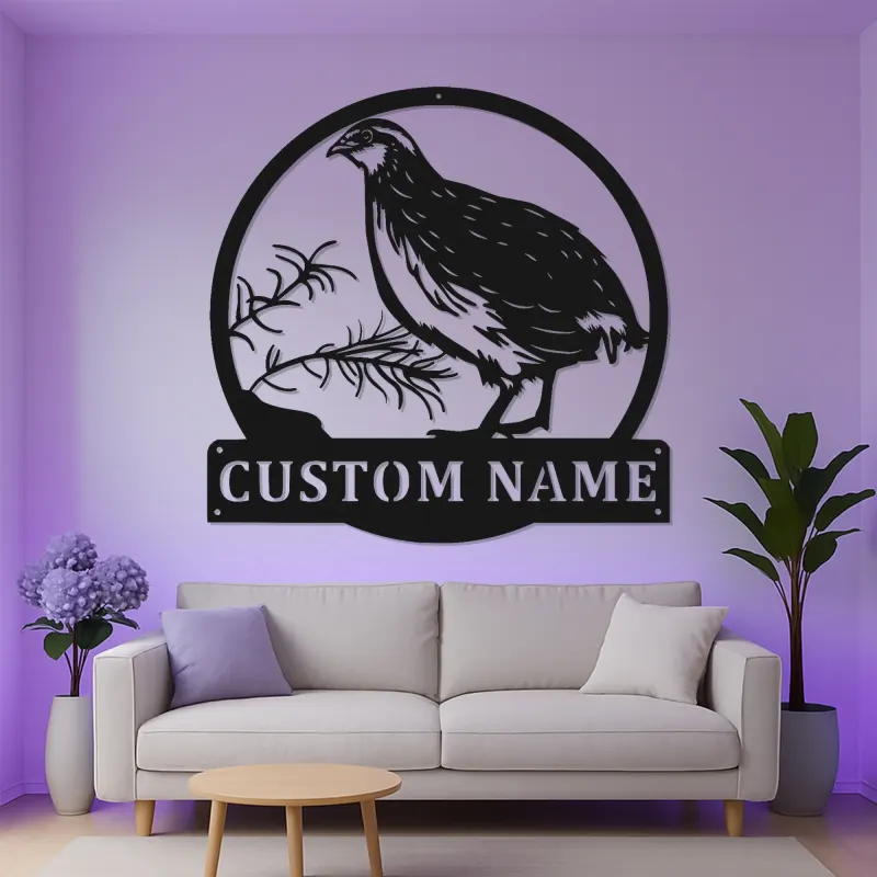 Custom California Quail Metal Sign | LED Backlit Wildlife Wall Art | Personalized Hunter Decor | Rustic Lodge Gift