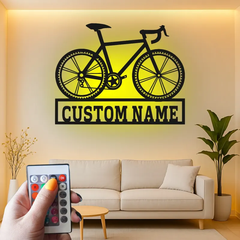 Insegna in metallo LED personalizzata per ciclisti regalo per garage o decorazione per man cave