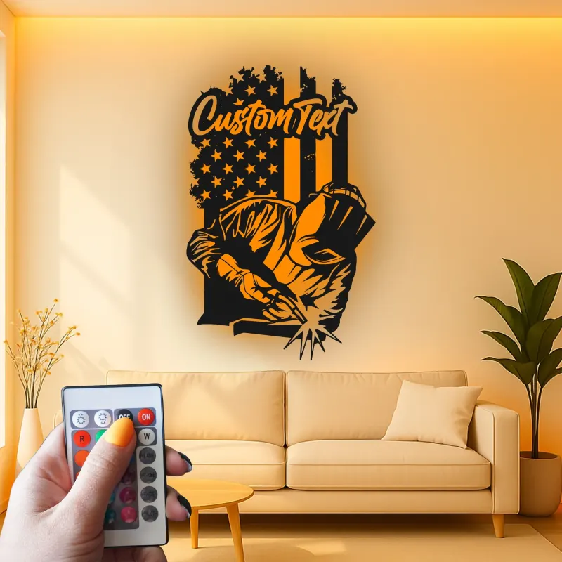 Cartel de metal LED personalizado para entusiastas de la soldadura, regalo para decoraciones de garaje o taller
