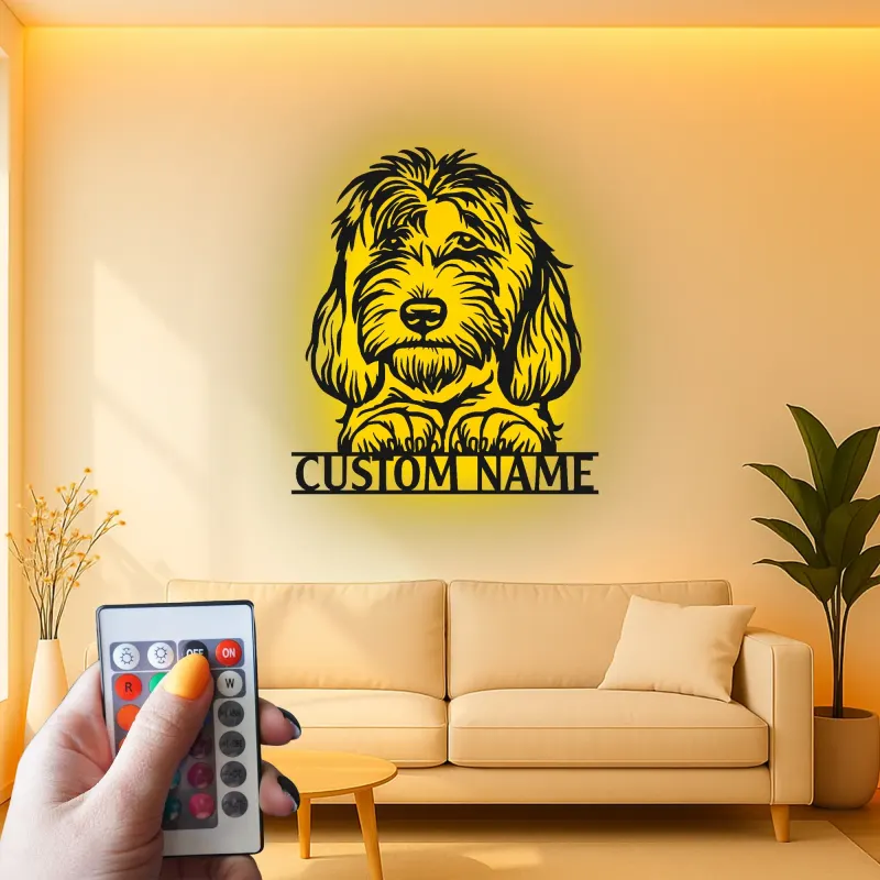 Cartel de metal LED personalizado para perros, regalo para amantes de los perros, decoración de salón o habitación de mascotas