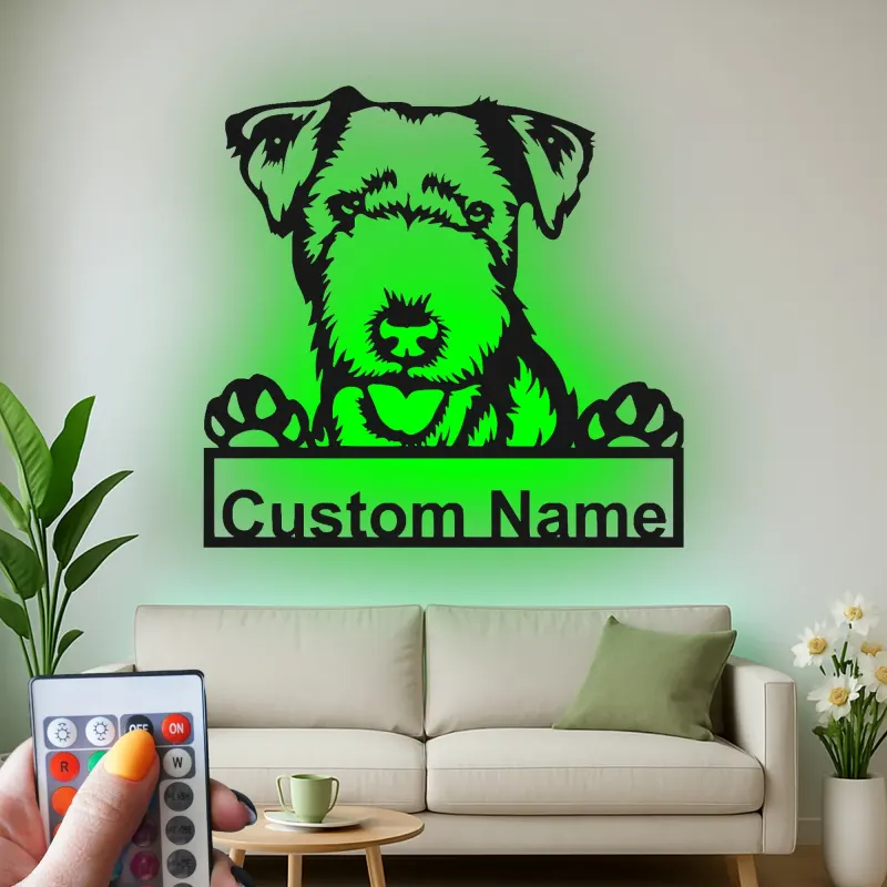 Custom Dog Led Light Metal Wall Art Personalized Pet Parent Gift Living Room Decor for Dog Lovers 4