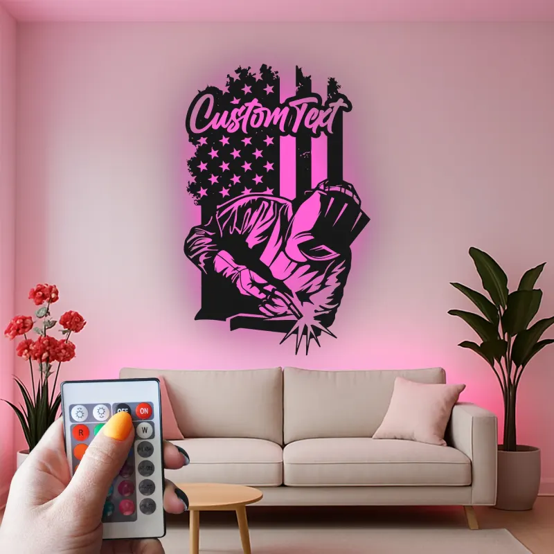 Cartel de metal LED personalizado para entusiastas de la soldadura, regalo para decoraciones de garaje o taller