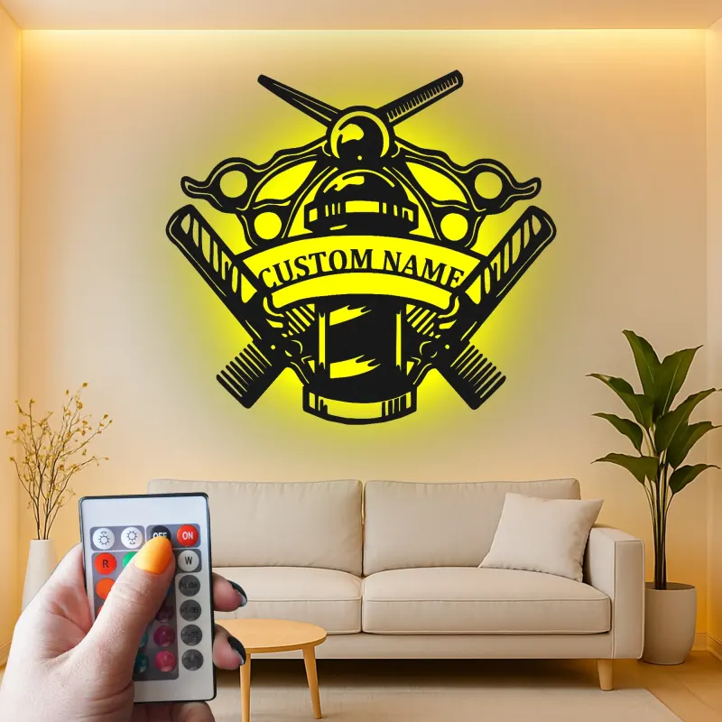 Insegna in metallo LED per Barber Shop Personalizzata Regalo per Barbieri Decorazione per Salone