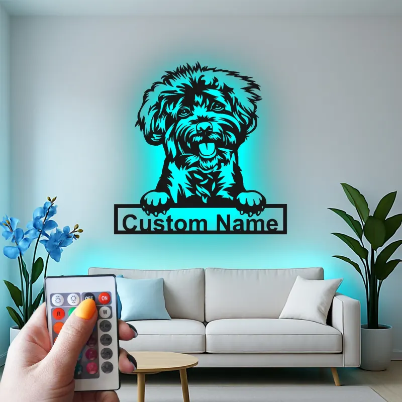 Custom Shih Tzu Led Light Metal Wall Art Personalized Dog Lover Gift Living Room Pet Decor 3