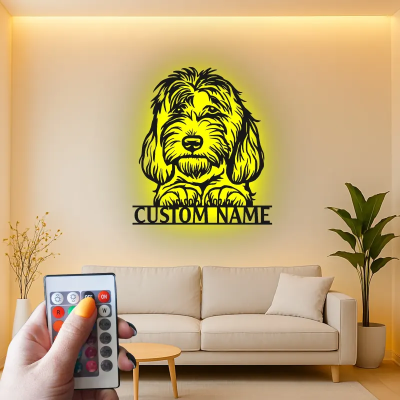 Cartel de metal LED personalizado para perros, regalo para amantes de los perros, decoración de salón o habitación de mascotas