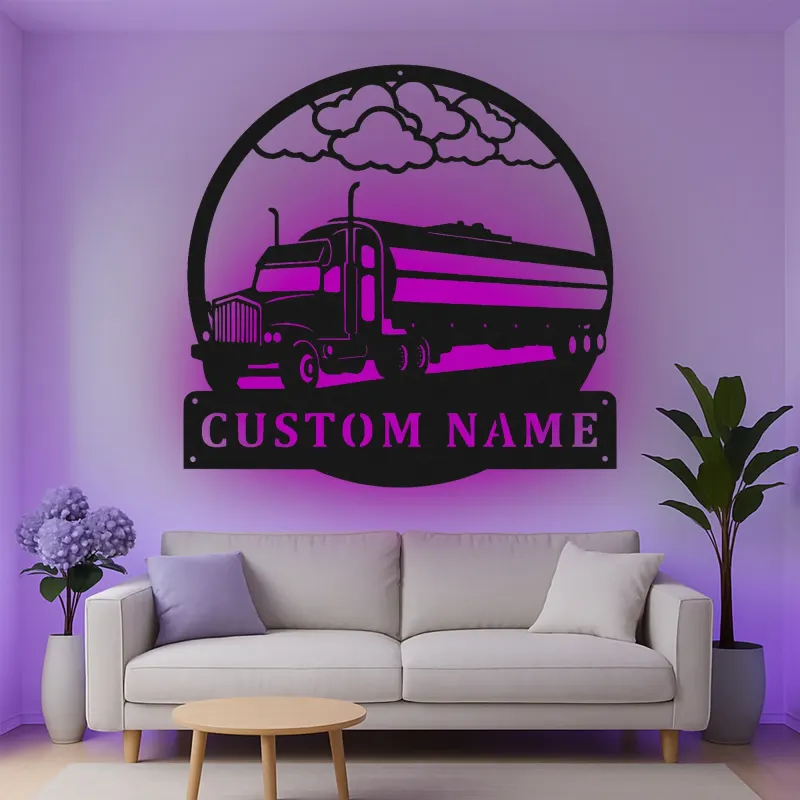 Cartel de metal LED personalizado para camiones, regalo para camioneros, decoración de garaje u oficina