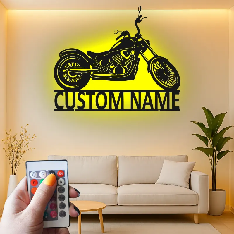 Cartel de metal LED personalizado para motocicletas, regalo para entusiastas de las motos, decoración para garaje o man cave