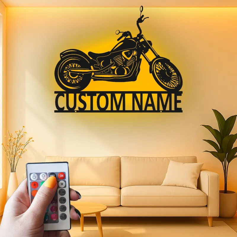 Cartel de metal LED personalizado para motocicletas, regalo para entusiastas de las motos, decoración para garaje o man cave