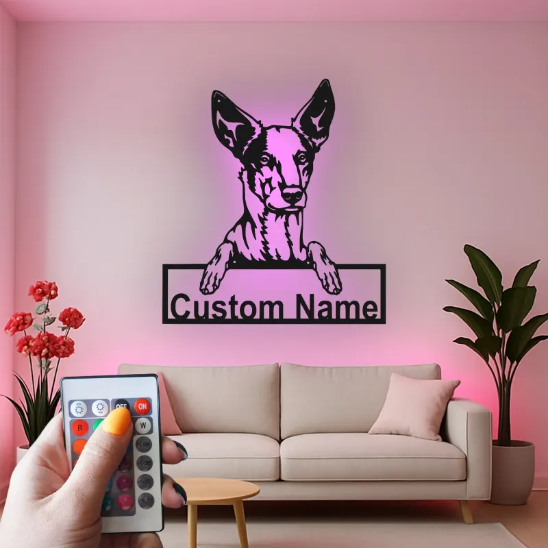 Custom German Shepherd Led Light Metal Wall Art Personalized Dog Lover Gift Living Room Pet Decor 5