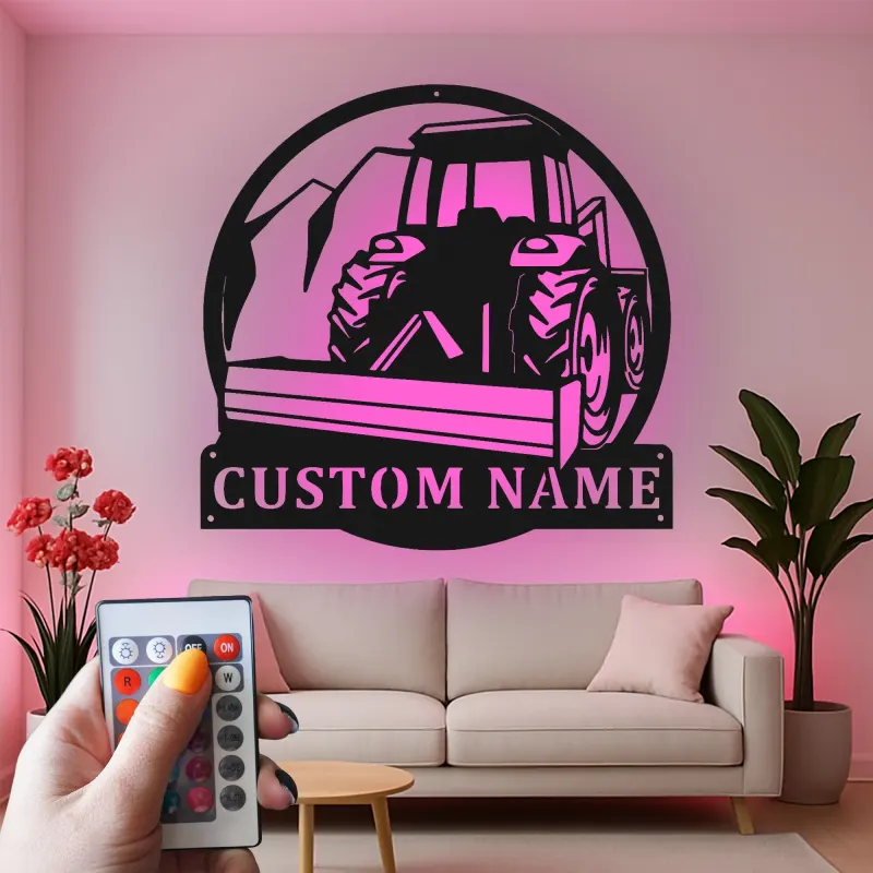 Cartel de metal LED de tractor personalizado Regalo para agricultores Decoración rústica para el hogar o granero