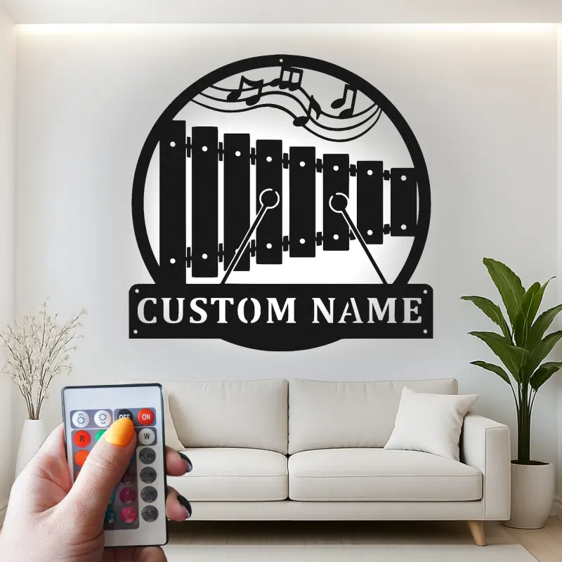 Custom Xylophone Led Light Metal Wall Art Personalized Musician Gift Music Room Decor for Music Lovers