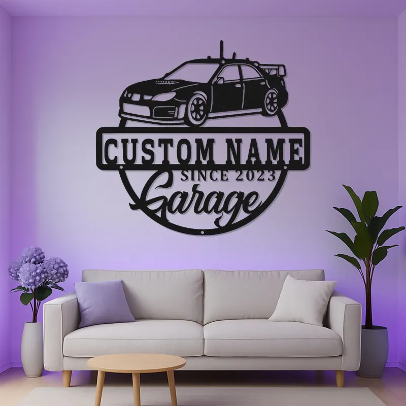 Personalisierte LED-Garagenschild | Metall-Wandkunst für Auto-Enthusiasten | Werkstatt-Dekor | Geschenk für Man Cave