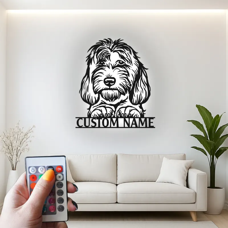 Cartel de metal LED personalizado para perros, regalo para amantes de los perros, decoración de salón o habitación de mascotas