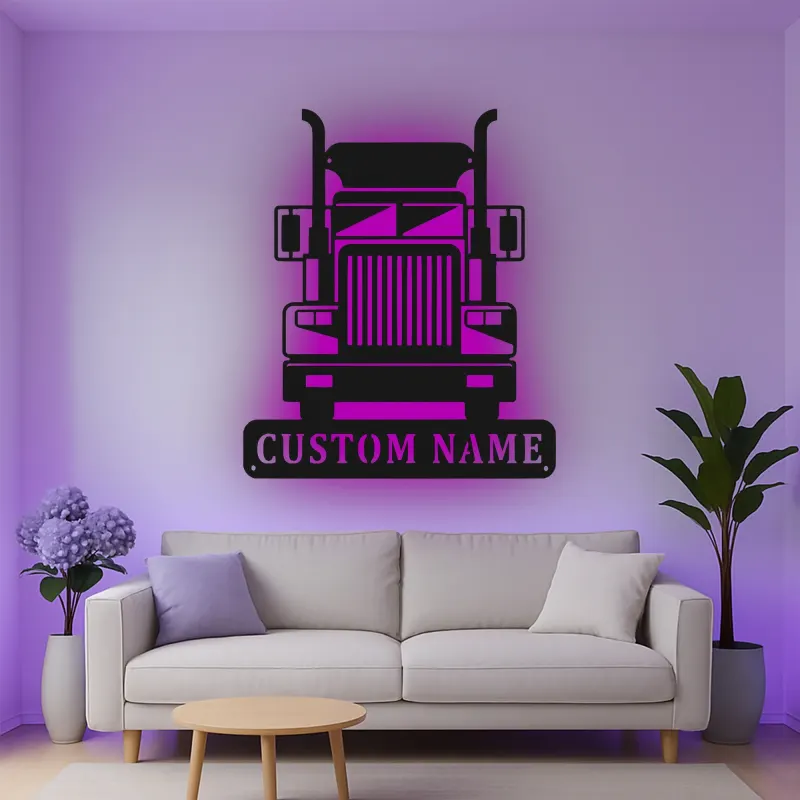 Insegna in metallo LED personalizzata per camion semi, regalo per camionisti, decorazione per garage o man cave 16