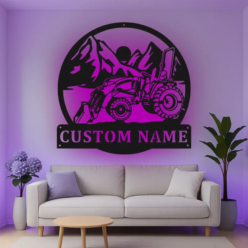Custom Tractor Led Light Metal Wall Art Personalized Farmer Gift Rustic Farmhouse Decor