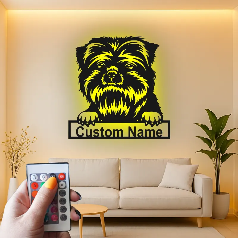 Cartel de metal LED personalizado de Shih Tzu, regalo para amantes de los perros, decoración para sala de estar