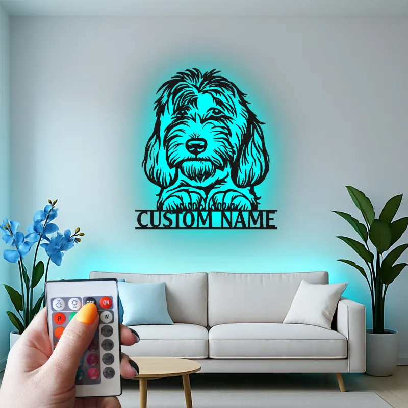 Cartel de metal LED personalizado para perros, regalo para amantes de los perros, decoración de salón o habitación de mascotas