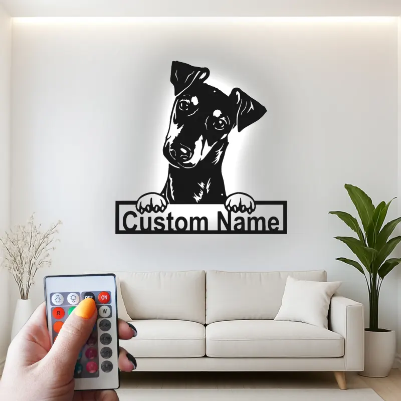 Cartel de metal LED personalizado para perros, regalo para amantes de mascotas, decoración para salones de padres de perros