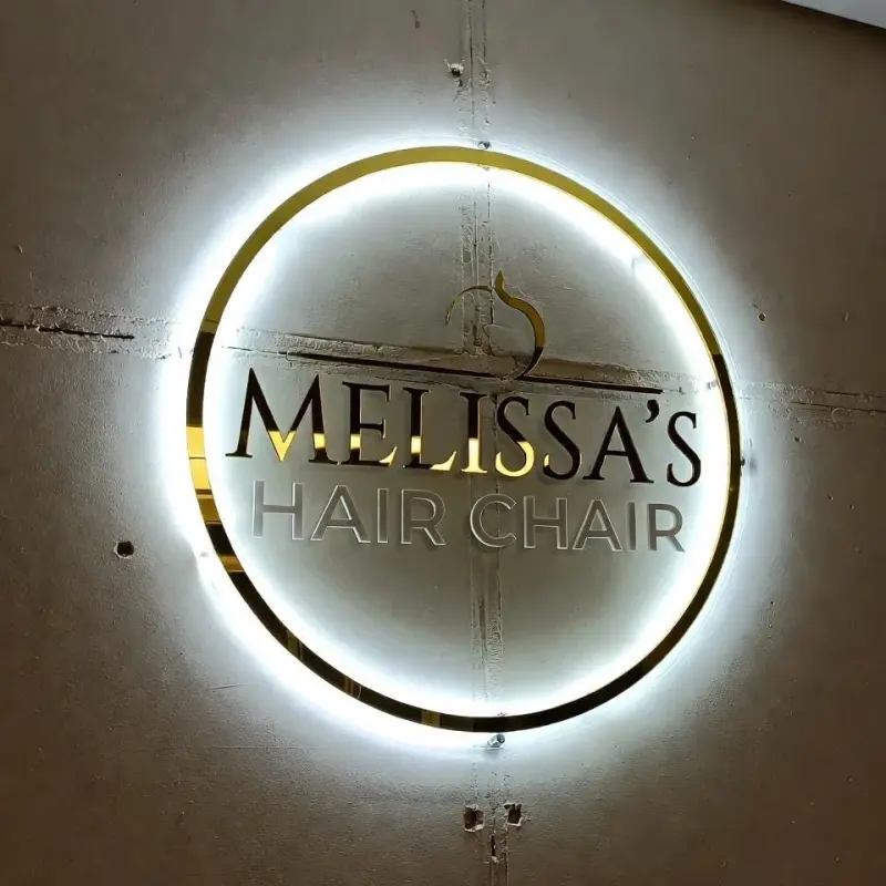 Custom Clear Acrylic Neon Business Sign – Personalized LED Sign – 3D LED Round Sign - Acrylic Neon Sign - Personalized Wall Decor Sign