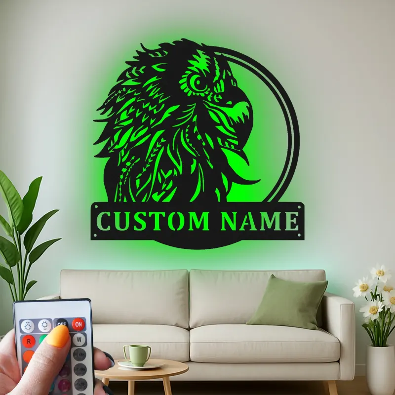 Arte murale in metallo personalizzata con pappagallo | Insegna LED personalizzata per decorazione di patio e ufficio | Targa tropicale per amanti degli uccelli
