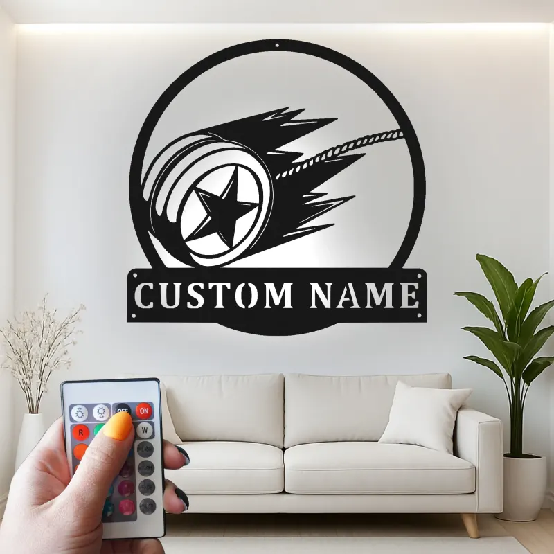 Custom Yo-Yo Led Light Metal Wall Art Personalized Gift for Toy Enthusiasts Game Room Decor