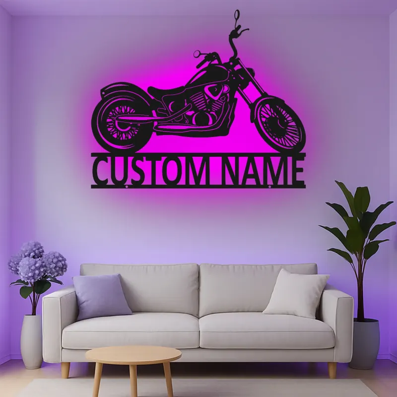 Cartel de metal LED personalizado para motocicletas, regalo para entusiastas de las motos, decoración para garaje o man cave