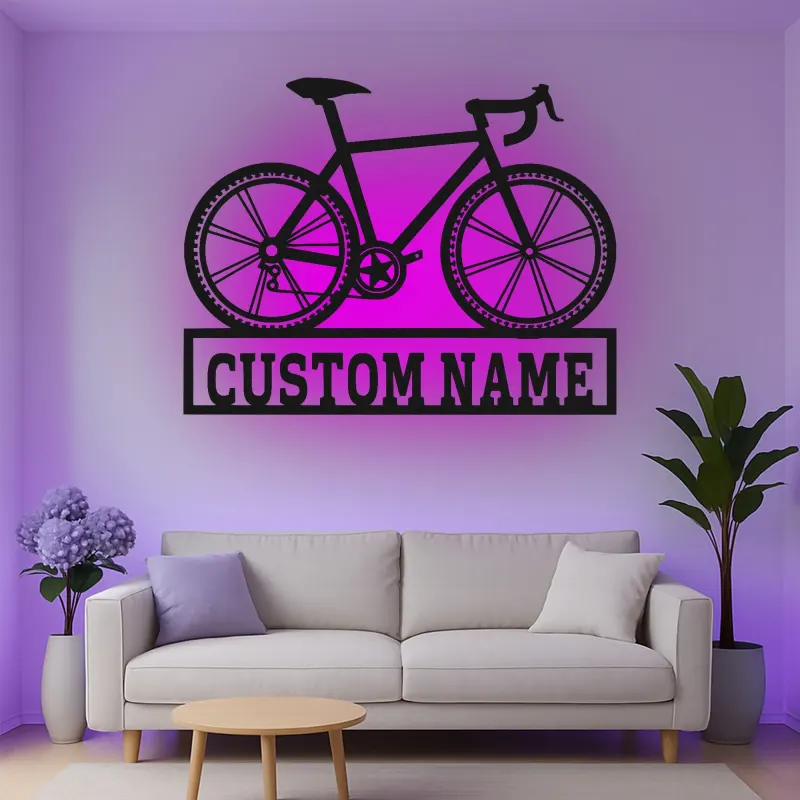 Insegna in metallo LED personalizzata per ciclisti regalo per garage o decorazione per man cave